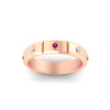 Load image into Gallery viewer, bezel-set-mens-diamond-band-with-pink-sapphire-in-rose-gold-fdm123879gsadrpiangle5-nl-rg