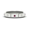 Load image into Gallery viewer, bezel-set-mens-diamond-band-with-pink-sapphire-in-white-gold-fdm123879gsadrpi-nl-wg