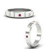 Load image into Gallery viewer, bezel-set-mens-diamond-band-with-pink-sapphire-in-white-gold-fdm123879gsadrpiangle3-nl-wg