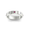 Load image into Gallery viewer, bezel-set-mens-diamond-band-with-pink-sapphire-in-white-gold-fdm123879gsadrpiangle5-nl-wg