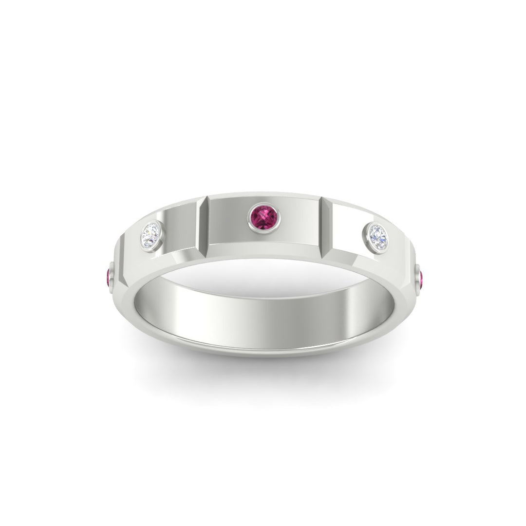 bezel-set-mens-diamond-band-with-pink-sapphire-in-white-gold-fdm123879gsadrpiangle5-nl-wg
