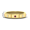 Load image into Gallery viewer, bezel-set-mens-diamond-band-with-pink-sapphire-in-yellow-gold-fdm123879gsadrpi-nl-yg-hw