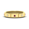 Load image into Gallery viewer, bezel-set-mens-diamond-band-with-pink-sapphire-in-yellow-gold-fdm123879gsadrpi-nl-yg