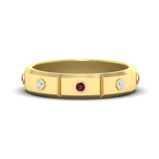 bezel-set-mens-diamond-band-with-pink-sapphire-in-yellow-gold-fdm123879gsadrpi-nl-yg