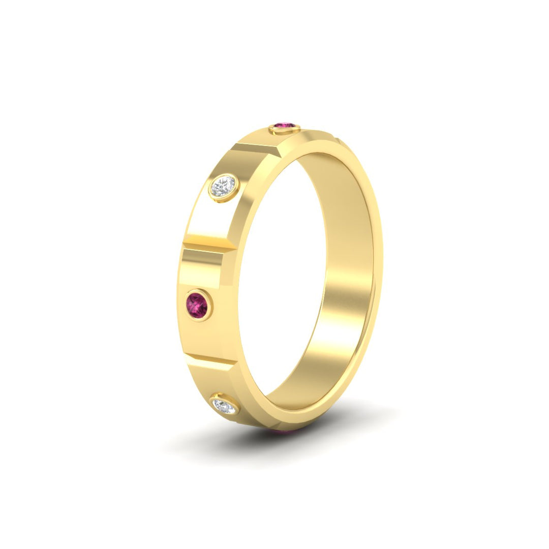 bezel-set-mens-diamond-band-with-pink-sapphire-in-yellow-gold-fdm123879gsadrpiangle2-nl-yg