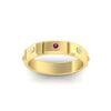 Load image into Gallery viewer, bezel-set-mens-diamond-band-with-pink-sapphire-in-yellow-gold-fdm123879gsadrpiangle5-nl-yg