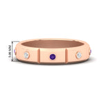 Load image into Gallery viewer, bezel-set-mens-diamond-band-with-purple-topaz-in-rose-gold-fdm123879gvito-nl-rg-hw
