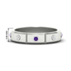 Load image into Gallery viewer, bezel-set-mens-diamond-band-with-purple-topaz-in-white-gold-fdm123879gvito-nl-wg-hw