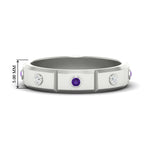 Load image into Gallery viewer, bezel-set-mens-diamond-band-with-purple-topaz-in-white-gold-fdm123879gvito-nl-wg-hw
