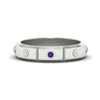 Load image into Gallery viewer, bezel-set-mens-diamond-band-with-purple-topaz-in-white-gold-fdm123879gvito-nl-wg