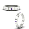 Load image into Gallery viewer, bezel-set-mens-diamond-band-with-purple-topaz-in-white-gold-fdm123879gvitoangle3-nl-wg