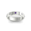 Load image into Gallery viewer, bezel-set-mens-diamond-band-with-purple-topaz-in-white-gold-fdm123879gvitoangle5-nl-wg