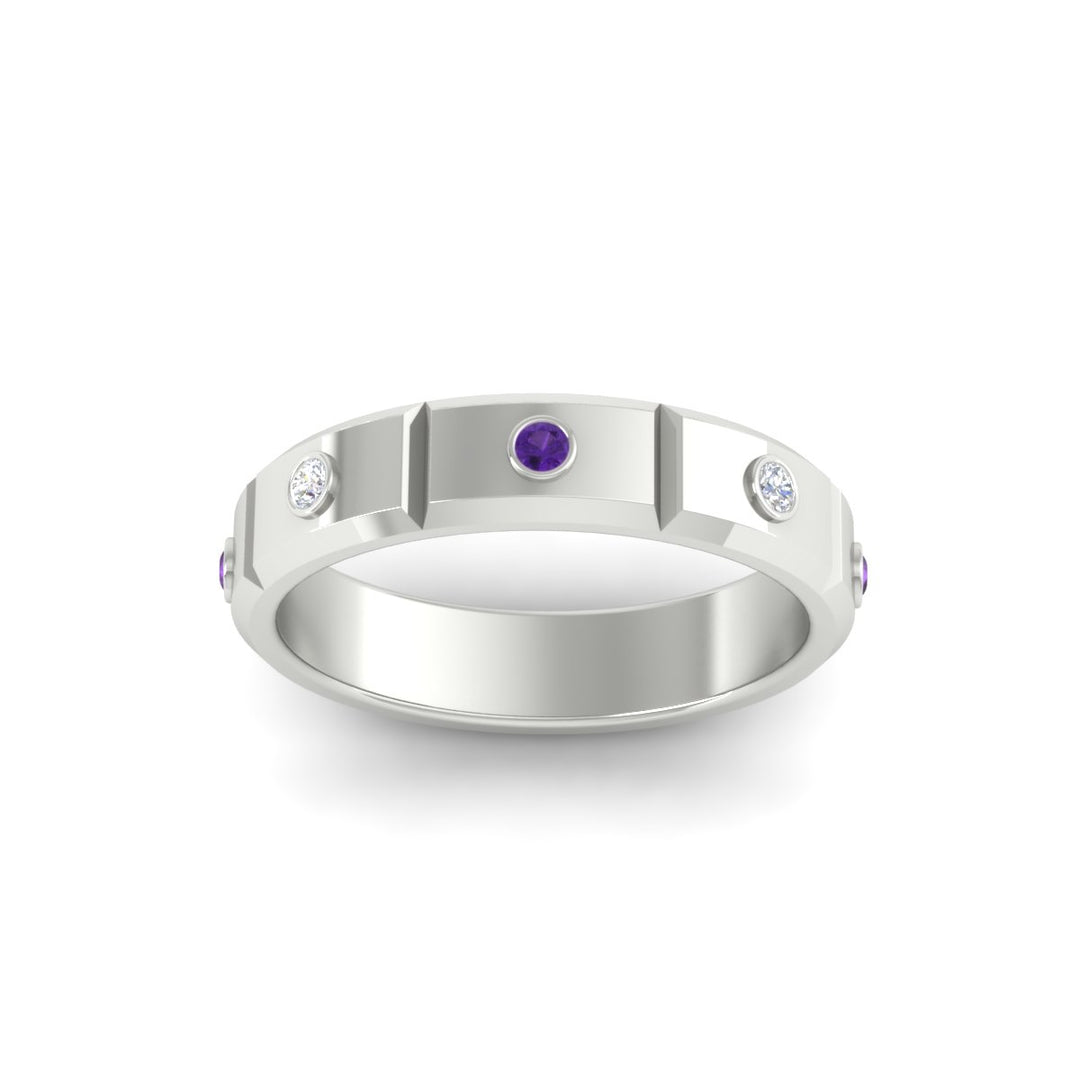 bezel-set-mens-diamond-band-with-purple-topaz-in-white-gold-fdm123879gvitoangle5-nl-wg