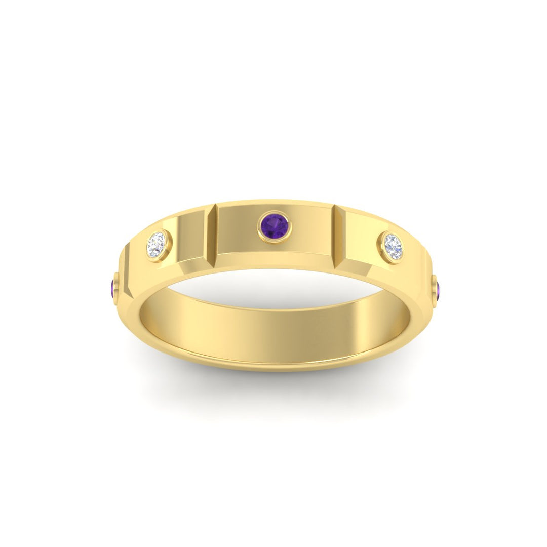 bezel-set-mens-diamond-band-with-purple-topaz-in-yellow-gold-fdm123879gvitoangle5-nl-yg