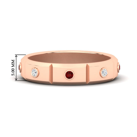 bezel-set-mens-diamond-band-with-ruby-in-rose-gold-fdm123879grudr-nl-rg-hw