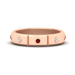 Load image into Gallery viewer, bezel-set-mens-diamond-band-with-ruby-in-rose-gold-fdm123879grudr-nl-rg
