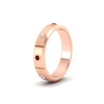 Load image into Gallery viewer, bezel-set-mens-diamond-band-with-ruby-in-rose-gold-fdm123879grudrangle2-nl-rg
