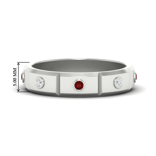 bezel-set-mens-diamond-band-with-ruby-in-white-gold-fdm123879grudr-nl-wg-hw
