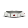 Load image into Gallery viewer, bezel-set-mens-diamond-band-with-ruby-in-white-gold-fdm123879grudr-nl-wg