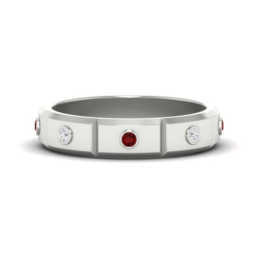bezel-set-mens-diamond-band-with-ruby-in-white-gold-fdm123879grudr-nl-wg