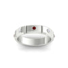 Load image into Gallery viewer, bezel-set-mens-diamond-band-with-ruby-in-white-gold-fdm123879grudrangle5-nl-wg