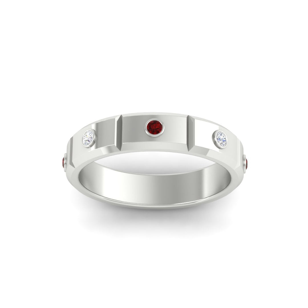 bezel-set-mens-diamond-band-with-ruby-in-white-gold-fdm123879grudrangle5-nl-wg