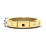 Load image into Gallery viewer, bezel-set-mens-diamond-band-with-ruby-in-yellow-gold-fdm123879grudr-nl-yg-hw
