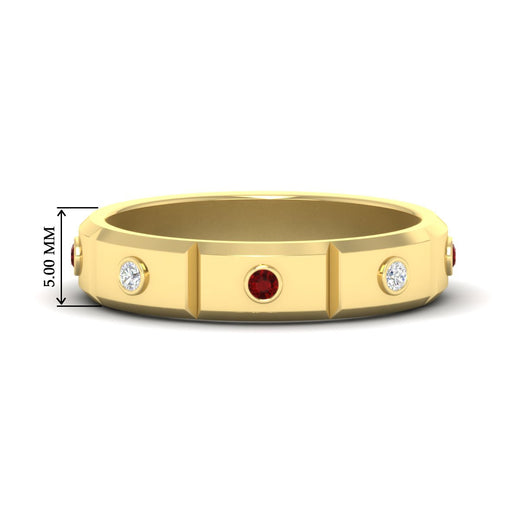 bezel-set-mens-diamond-band-with-ruby-in-yellow-gold-fdm123879grudr-nl-yg-hw