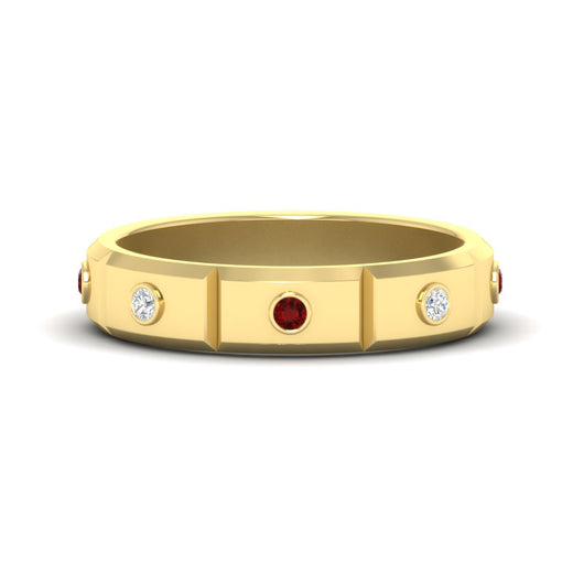 bezel-set-mens-diamond-band-with-ruby-in-yellow-gold-fdm123879grudr-nl-yg