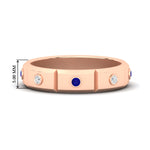 Load image into Gallery viewer, bezel-set-mens-diamond-band-with-sapphire-in-rose-gold-fdm123879gsabl-nl-rg-hw
