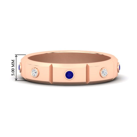 bezel-set-mens-diamond-band-with-sapphire-in-rose-gold-fdm123879gsabl-nl-rg-hw