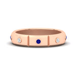Load image into Gallery viewer, bezel-set-mens-diamond-band-with-sapphire-in-rose-gold-fdm123879gsabl-nl-rg
