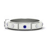 Load image into Gallery viewer, bezel-set-mens-diamond-band-with-sapphire-in-white-gold-fdm123879gsabl-nl-wg-hw