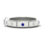 Load image into Gallery viewer, bezel-set-mens-diamond-band-with-sapphire-in-white-gold-fdm123879gsabl-nl-wg-hw
