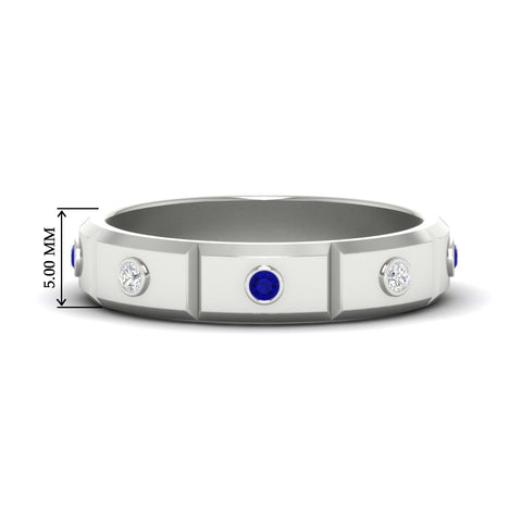 bezel-set-mens-diamond-band-with-sapphire-in-white-gold-fdm123879gsabl-nl-wg-hw