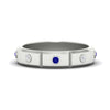 Load image into Gallery viewer, bezel-set-mens-diamond-band-with-sapphire-in-white-gold-fdm123879gsabl-nl-wg