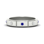 Load image into Gallery viewer, bezel-set-mens-diamond-band-with-sapphire-in-white-gold-fdm123879gsabl-nl-wg
