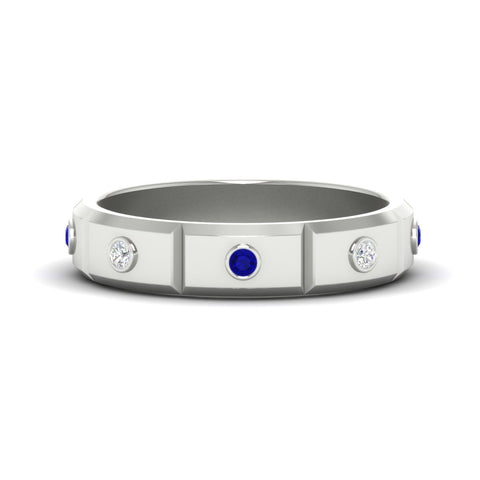 bezel-set-mens-diamond-band-with-sapphire-in-white-gold-fdm123879gsabl-nl-wg