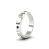 Load image into Gallery viewer, bezel-set-mens-diamond-band-with-sapphire-in-white-gold-fdm123879gsablangle2-nl-wg
