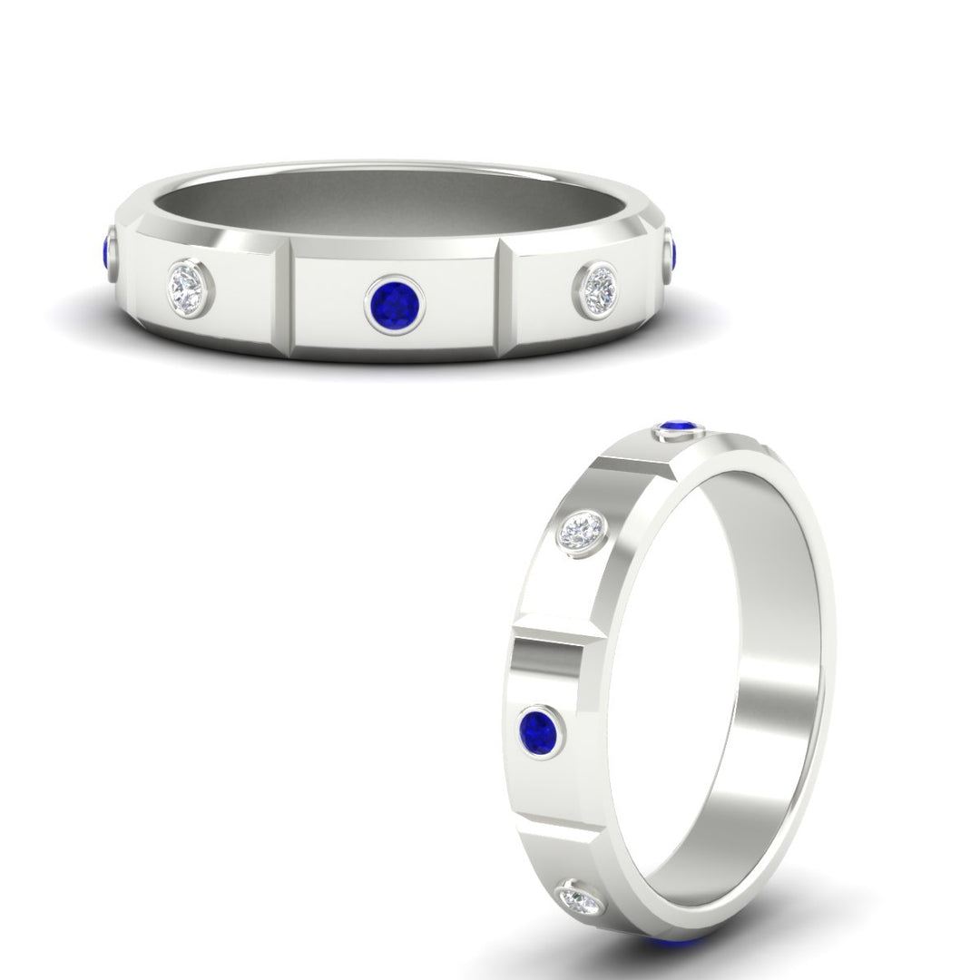 bezel-set-mens-diamond-band-with-sapphire-in-white-gold-fdm123879gsablangle3-nl-wg