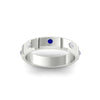 Load image into Gallery viewer, bezel-set-mens-diamond-band-with-sapphire-in-white-gold-fdm123879gsablangle5-nl-wg
