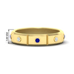 Load image into Gallery viewer, bezel-set-mens-diamond-band-with-sapphire-in-yellow-gold-fdm123879gsabl-nl-yg-hw
