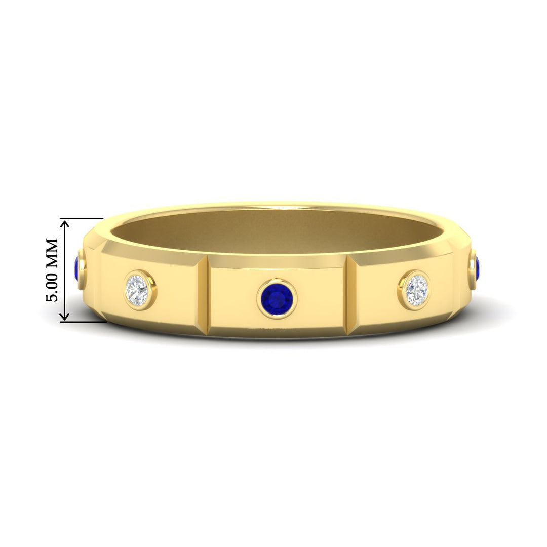bezel-set-mens-diamond-band-with-sapphire-in-yellow-gold-fdm123879gsabl-nl-yg-hw
