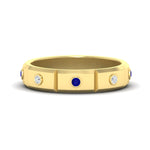 Load image into Gallery viewer, bezel-set-mens-diamond-band-with-sapphire-in-yellow-gold-fdm123879gsabl-nl-yg
