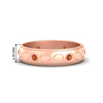 Load image into Gallery viewer, bezel-set-orange-sapphire-mens-wedding-band-in-rose-gold-fdm1284gsaor-nl-rg-hw
