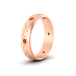 Load image into Gallery viewer, bezel-set-orange-sapphire-mens-wedding-band-in-rose-gold-fdm1284gsaorangle2-nl-rg
