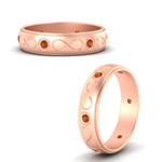 Load image into Gallery viewer, bezel-set-orange-sapphire-mens-wedding-band-in-rose-gold-fdm1284gsaorangle3-nl-rg
