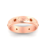 Load image into Gallery viewer, bezel-set-orange-sapphire-mens-wedding-band-in-rose-gold-fdm1284gsaorangle5-nl-rg
