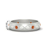 Load image into Gallery viewer, bezel-set-orange-sapphire-mens-wedding-band-in-white-gold-fdm1284gsaor-nl-wg-hw