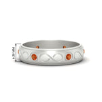 Load image into Gallery viewer, bezel-set-orange-sapphire-mens-wedding-band-in-white-gold-fdm1284gsaor-nl-wg-hw
